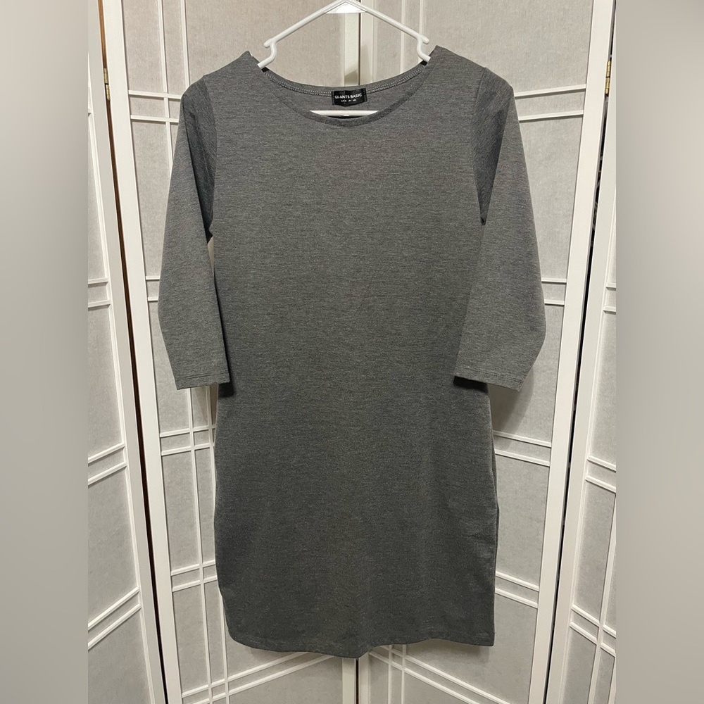 Solid Dress w/Side Pockets